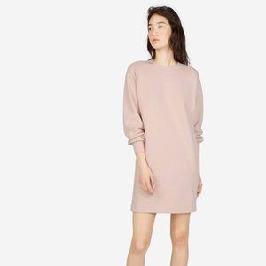 The Classic French Terry Crew Neck Dress - Rose